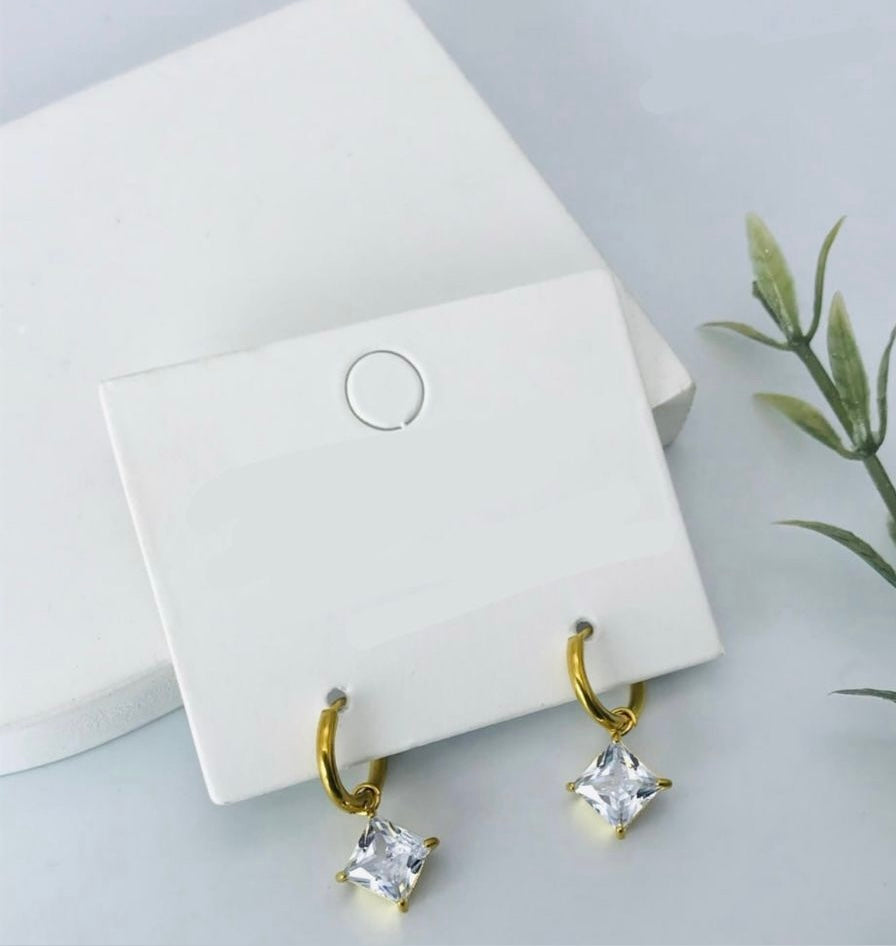 Elysian Sparkle Square Hoops